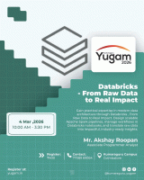 Yugam 2026 -Databricks: From Raw Data to Real Impact 2026 Technical Event Poster